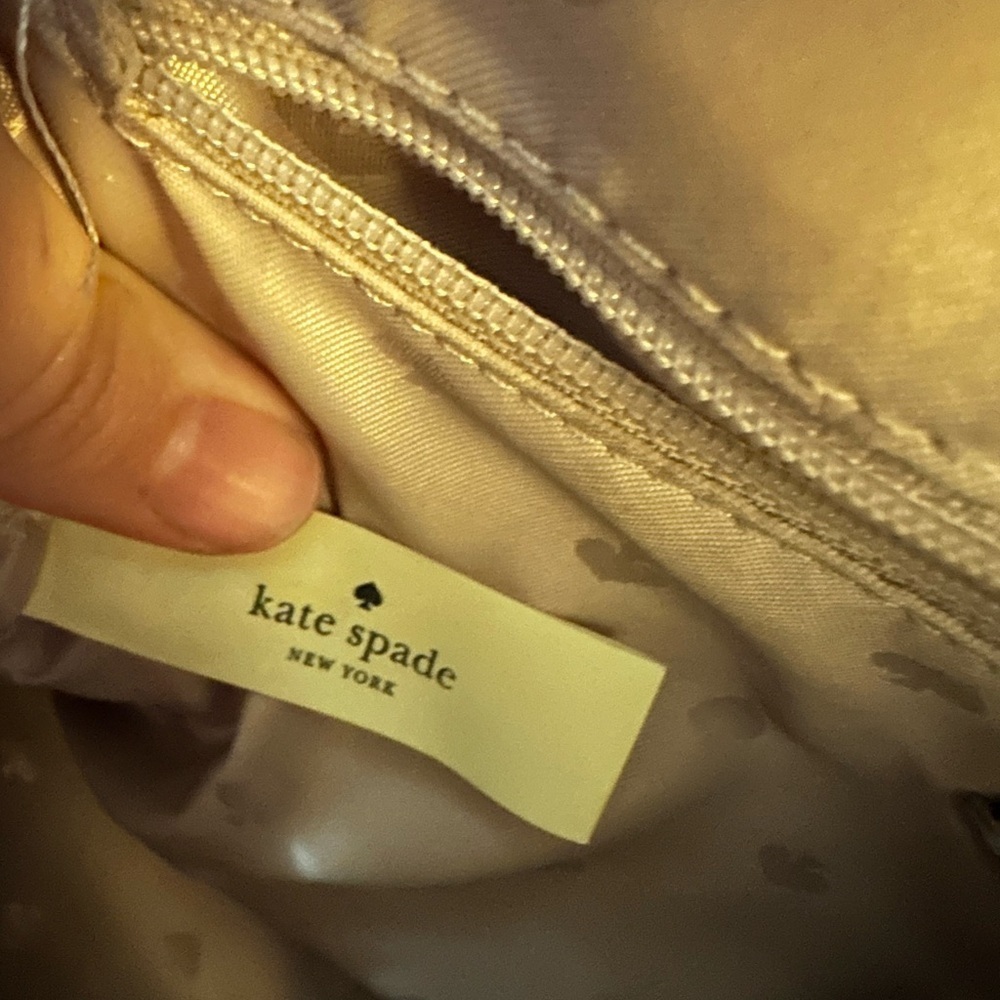 Kate Spade Metallic Champagne Saffiano Leather Dome Satchel Handbag - Picture 3 of 15